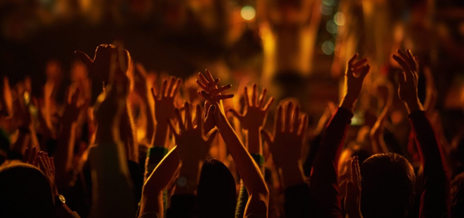 Worship with warm golden light